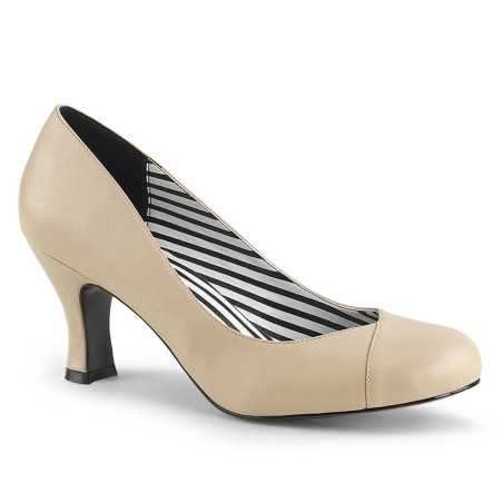 Pleaser Pink Label JENNA-01 Cream Vegan Leather Sale