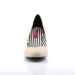 Pleaser Pink Label JENNA-01 Cream Vegan Leather Sale