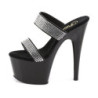 Pleaser ADORE-702-2 Black High Heeled Mules Women