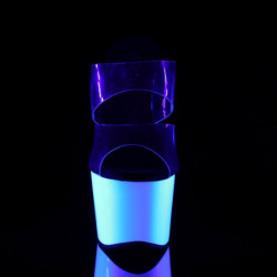 Pleaser ADORE-702UV Transparent Neon White Mules Women