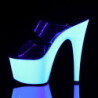 Pleaser ADORE-702UV Transparent Neon White Mules Women