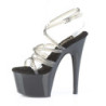 Pleaser ADORE-706 Black Ankle Strap High Heels Sandals