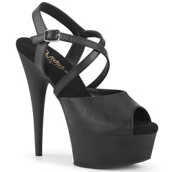 Pleaser DELIGHT-624-1 Black Vegan Leather Sale Women