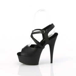 Pleaser DELIGHT-624-1 Black Vegan Leather Sale Women
