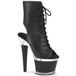 Pleaser SPECTATOR-1016 Black Vegan Leather Transparent