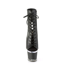 Pleaser SPECTATOR-1016 Black Vegan Leather Transparent