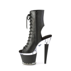 Pleaser SPECTATOR-1016 Black Vegan Leather Transparent