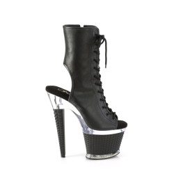 Pleaser SPECTATOR-1016 Black Vegan Leather Transparent