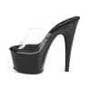Pleaser ADORE-701 Transparent Black Mules Heels Women