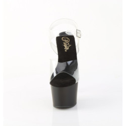 Pleaser ADORE-708 Clear Black Platform High Heels Shoes
