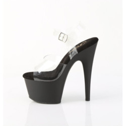 Pleaser ADORE-708 Clear Black Platform High Heels Shoes