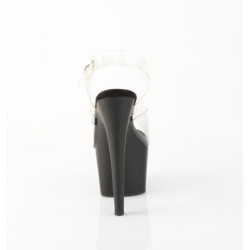 Pleaser ADORE-708 Clear Black Platform High Heels Shoes
