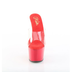 Pleaser ADORE-701 Transparent Red High Heeled Mules