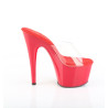 Pleaser ADORE-701 Transparent Red High Heeled Mules