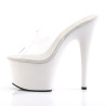 Pleaser ADORE-701 Transparent White Heeled Mules Women