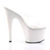 Pleaser ADORE-701 Transparent White Heeled Mules Women