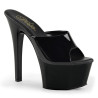 Pleaser ASPIRE-601 Black Patent High Heeled Mules