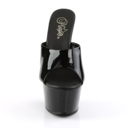 Pleaser ASPIRE-601 Black Patent High Heeled Mules