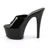 Pleaser ASPIRE-601 Black Patent High Heeled Mules