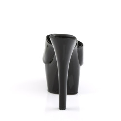 Pleaser ASPIRE-601 Black Patent High Heeled Mules