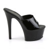 Pleaser ASPIRE-601 Black Patent High Heeled Mules