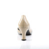 Pleaser Pink Label JENNA-03 Cream Patent Silver Glitter