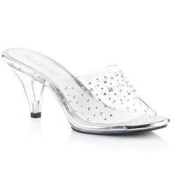 Fabulicious BELLE-301RS Transparent Low Heeled Mules