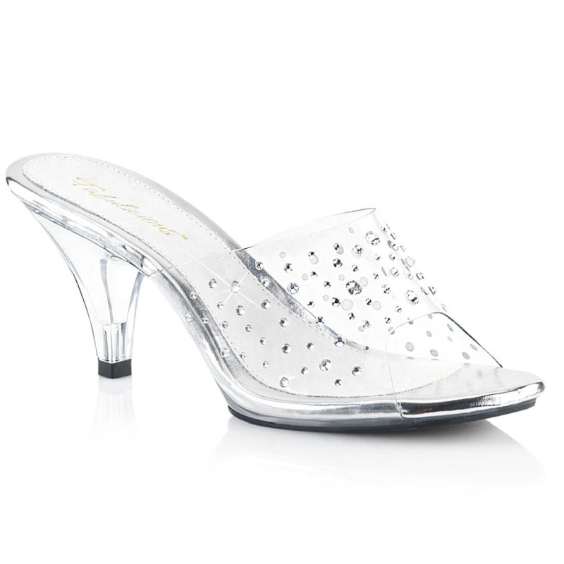Fabulicious BELLE-301RS Transparent Low Heeled Mules