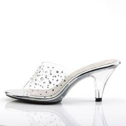 Fabulicious BELLE-301RS Transparent Low Heeled Mules