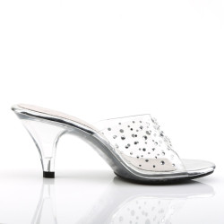 Fabulicious BELLE-301RS Transparent Low Heeled Mules