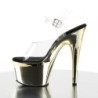 Pleaser ADORE-708 Gold Chrome Platform High Heels Shoes