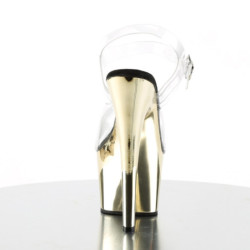 Pleaser ADORE-708 Gold Chrome Platform High Heels Shoes