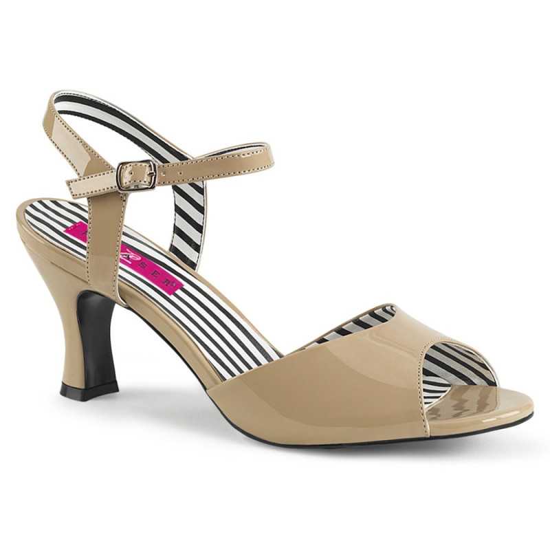 Pleaser Pink Label JENNA-09 Cream Patent Sale Women Pleaser Pink Label JENNA-09 Cream Patent Sale Women