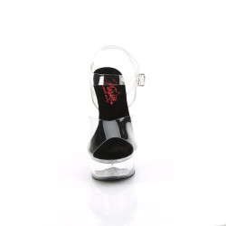 Pleaser EXCITE-608 Black High Heeled Platform Sandals