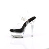 Pleaser EXCITE-608 Black High Heeled Platform Sandals
