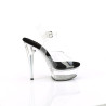 Pleaser EXCITE-608 Black High Heeled Platform Sandals