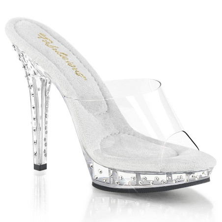 Fabulicious LIP-101SDT Transparent Heeled Mules Women