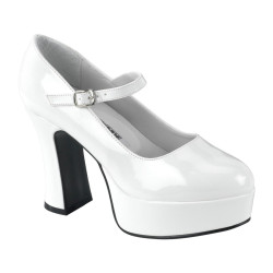 Funtasma MARYJANE-50 White Chunky Heels Platform Pumps