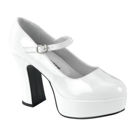 Funtasma MARYJANE-50 White Chunky Heels Platform Pumps