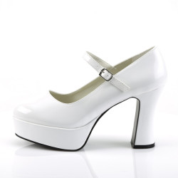 Funtasma MARYJANE-50 White Chunky Heels Platform Pumps