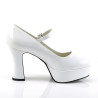 Funtasma MARYJANE-50 White Chunky Heels Platform Pumps