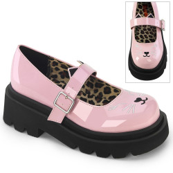 Demonia RENEGADE-56 Rose Patent Maryjane Platform Shoes
