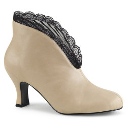 Pleaser Pink Label JENNA-105 Cream Vegan Leather Black