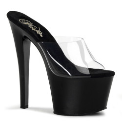 Pleaser SKY-301 Black High Heeled Platform Mules Women