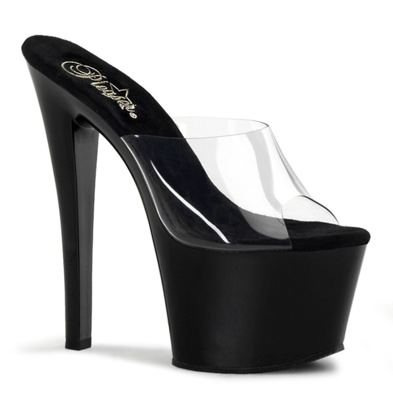 Pleaser SKY-301 Black High Heeled Platform Mules Women Pleaser SKY-301 Black High Heeled Platform Mules Women