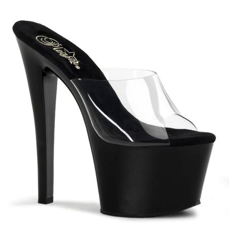 Pleaser SKY-301 Black High Heeled Platform Mules Women