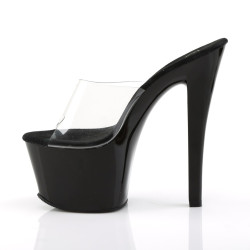 Pleaser SKY-301 Black High Heeled Platform Mules Women
