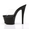 Pleaser SKY-301 Black High Heeled Platform Mules Women