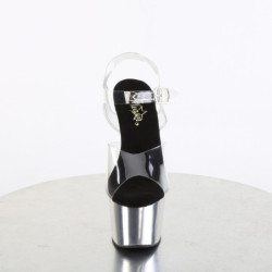 Pleaser ADORE-708 Silver Chrome Platform High Heels