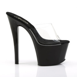 Pleaser SKY-301 Black High Heeled Platform Mules Women